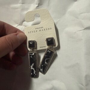 Maurices Black and Silver onyx Earrings